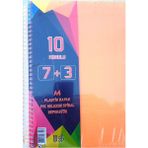 Mikasso 7+3 Ayraçlı Defter 7 Kareli 3 Çizgili 250 Sayfa Yumuşak Spiralli Büyük Boy Turuncu Okul Defterleri B - Çok Renkli