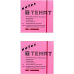 Mikasso 75 x 75 mm Fosforlu Pembe Postit - Yapışkanlı Kağıt 2'li Yapışkanlı Not Kağıdı - Çok Renkli