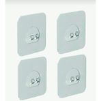 Mikasso 7×7 Süper Güçlü Yapışkanlı Banyo Askısı Yedek 4 Adet Sticker Raf Tutucu Askı Plastik Beyaz Tr