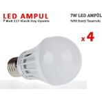 Mikasso 7W Enerji Tasarruflu LED Ampul 4 Adet - Çok Renkli