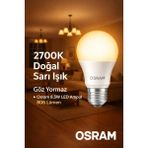 Mikasso 8.5W LED Ampul 2700K Doğal Sarı Işık 806 Lümen Tasarruflu E27