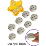 Mikasso 8 Adet Düz Ayak Tabanı Beyaz Mobilya Masa Sehpa Ayağı Bağlantı Aparatı Plastik Beyaz