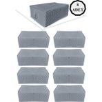 Mikasso 8 Adet - Kapitoneli Büyük Boy Baza Altı ve Çekyat Tipi Hurç 60X40X22 (Antrasit) Tela 60 x 40 Gri Tr