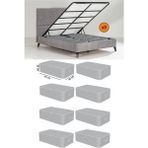 Mikasso 8 Adet Lüx Gri -Çekyat Baza Tipi Hurc - Baza Altı Büyük Boy Saklama Hurcu 65 x 45 x 22 cm Polipropil