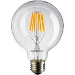 Mikasso 8W 2700 Kelvin Sarı Işık E27 Duylu Şeffaf Flamanlı LED Glop Ampul 928 Lümen E Enerji