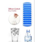 Mikasso 9 Bölmeli Çubuk Model Buz Kalıbı Şişe Buzu, Buzluk Silikon