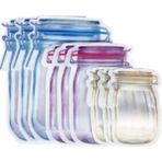Mikasso 9 Lu 3 Boy Kavanoz Görünümlü Kilitli Saklama Kabı / 150ML - 500ML - 620ML Plastik Beyaz