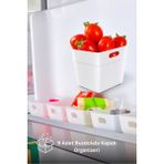 Mikasso 9'lu Set Buzdolabı & Kapak Içi Düzenleyici, Organizer Kutu Plastik 90 x 90 Beyaz Tr