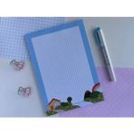 Mikasso A5 Mavi Gülen Ev Memopad/notepad/defter Karton Düz Kareli 50 Yaprak Büyük Boy Çok Renkli Not Defteri