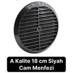Mikasso Aç Kapa Yalıtımlı Havalandırma Ayarlı 18cm Siyah Kapak Cam Menfezi Doğalgaz Boşluk Aparatı Başlık