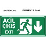 Mikasso Acil Çıkış Alt 2 Adet Uyarı Levhası 20*10 cm Forex