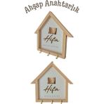Mikasso Ahşap ANAHTALIK,20X25 Anahtarlık Askılı, Kapı Anahtarlık, Ev Şeklinde Anahtarlık Ahşap Kahverengi - Çok Renkli