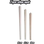 Mikasso Ahşap Ayak Gürgen 1 Adet 40 cm + 1 Adet 45 cm + 1 Adet 50 cm (Zigon-Orta Sehpa-Sandalye-Puff) Çok Re