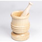 Mikasso Ahşap Çizgili Havan Sarımsak Ezici Orta Boy 10 cm Ahşap