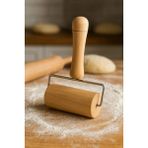 Mikasso Ahşap Rulo Hamur Açıcı Merdane-Mini Ahşap Saplı Pizza & Börek Hamur Açma Merdanesi Ahşap