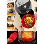 Mikasso Airfryer Kalıbı Yağsız Kızartma Sıcak Hava Fritöz Silikon Sepet Mat Yapışmaz Pişirme Fırın Matı Sili