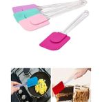 Mikasso ® Akrilip Saplı Büyük Boy Silikon Spatula Çelik Beyaz