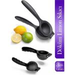 Mikasso Anushka Home Lüx Demir Döküm Limon Sıkacağı Limon Presi Büyük Boy 24 Cm, Siyah Metal Naranciye Döküm