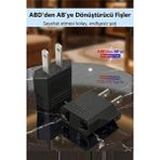 Mikasso Avrupa Amerikan Düz Priz Dönüştürücü Türk Amerikan Fiş Adaptörü Fiş Çevirici Uç Abd Plug 2 Pinli - Çok Renkli