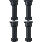 Mikasso Ayarlanabilir Plastik Mutfak Dolap Tezgah Baza Ayağı 12-17 cm Siyah (4 Adet) Siyah