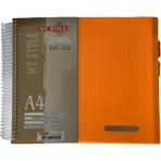 Mikasso Ayraçlı Pp Kapak A4 Defter 5+1 Karton Düz Çizgili Büyük Boy Turuncu Okul Defterleri A4 240 Yaprak - Çok Renkli