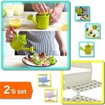 Mikasso Bahçıvan Limon Sıkacağı Hazneli Narenciye + Buz Kalıbı Pratik Kapaklı Buzluk - 2li Set T9X3D3 Sert P