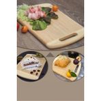 Mikasso Bambu Kesme Tahtası Oval Kenarlı 32X22X1.8 cm Bambu Çok Renkli