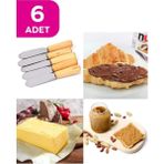 Mikasso Bambu Saplı 6 Adet Tereyağı Bıçağı Kahvaltı Bıçağı Nutella Bıçağı Çelik