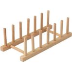 Mikasso Bambu Tabaklık - Tabak Standı - Tencere Kapağı Düzenleyici Raf Bambu 28 x 13 Kahverengi Cn