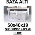 Mikasso Baza ve Çekyat Tipi Hurç 50*40*19 Baza Altı Hurç Çok Amaçlı Kutu Hurç Pamuklu Gri Tr
