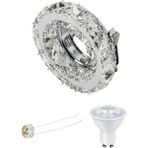 Mikasso Berfin Cam Spot + Beyaz Işık GU10 Duy Ampul + GU10 Duy Flora Elektromarket