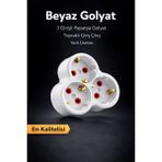 Mikasso Beyaz 3’lü Papatya Golyat Priz | Çoklu Priz | 3'lü Priz | Priz Çoğaltıcı | 3'lü Golyat Beyaz