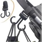 Mikasso Buffer® 2li Bebek Arabasına Uyumlu Cırtlı Eşya Taşıma Aparatı 360 Derece Dönebilen Plastik Kanca Ahş