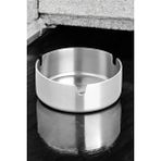 Mikasso Büyük Boy Paslanmaz Çelik Kül Tablası Krom Skoçlu Küllük 10 cm ( 1 Adet ) Metal Gri Yuvarlak