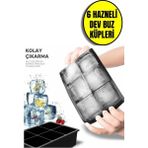 Mikasso Büyük Buz Küpü Kalıbı, Kokteyl, Meşrubat Silikon Eski Moda Buz Kalıbı Silikon