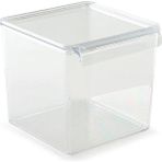 Mikasso Buzdolabı ve Dolap Içi Mutfak Banyo Kapaklı Küp Düzenleyici Şeffaf 165*178*160 mm Plastik Gri Tr