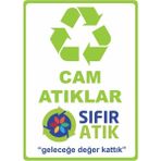 Mikasso Cam Atıklar Sıfır Atık Dijital Uv Folyo Baskı Yapışkanlı Uyarı Etiket Yapıştırma Sticker 12.5X17.5