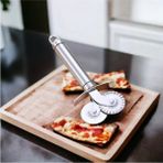Mikasso Çelik Kesme Bıçağı Çift Başlıklı Pizza Mantı Hamur Şekillendirme Börek Kesme Bıçak Çelik