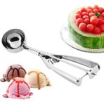 Mikasso Çelik Lüx Top Şeklinde Ergonomik Dondurma Kaşığı Çelik Gri