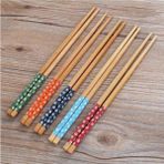 Mikasso Chopstick Japon Çin Yemek Çubuğu 5 Çift Yıkanabilir Bambu Bambu Kahverengi