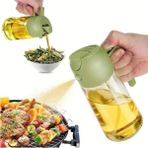 Mikasso Çift Fonksiyonlu Cam Sprey Yağdanlık 450ML Cam Zeytin Yağı Sıvı Yağ Şişesi Airfryer Sprey Yağdanlık