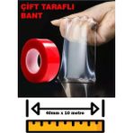 Mikasso Çift Taraflı Bant Şeffaf Silikon Bant Güçlü Yapıştırıcı Montaj Bandı 40MM x 10 Metre