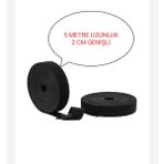 Mikasso Cırt Cırt Bant Siyah Renk 5 Metre 2cm Genişlik Cift Taraflı Dikilebilir Siyah