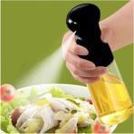 Mikasso ® Çok Amaçlı Cam Şişe Püskürtmeli Dağıtıcı Yağdanlık Limonluk Sirke Sosluk Spreyi Siyah Gri