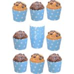 Mikasso Cupcake Kalıbı & Kek Kapsülü & Yıldız Detaylı & Muffin Kek Kalıbı & 25'li Kek Kalıbı Stoneware Mavi