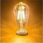 Mikasso Dekoratif Retro Rustik Ampül E27 Standart Duy 220V Ev Cafe Aplik Abajur Tavan Ampülü St-64 Sarı