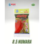 Mikasso Derby D-100 8.5 Numara Lateks Ekstra Güçlü Genel Amaçlı Naylon Bulaşık Eldiveni Kırmızı Kırmızı