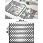 Mikasso Dikdörtgen Silikon Ayarlanabilir Kaydırmaz Lavabo Üst ve Iç Matı 33X28 Plastik 22 x 12 Çok Renkli