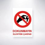 Mikasso Dokunmayın Elektrik Çarpar 21X35 Arkası Sticker