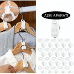 Mikasso Dolap Içi Düzenleyici Giysi Askı Kancası Askı Çoklayıcı 10 Adet Beyaz